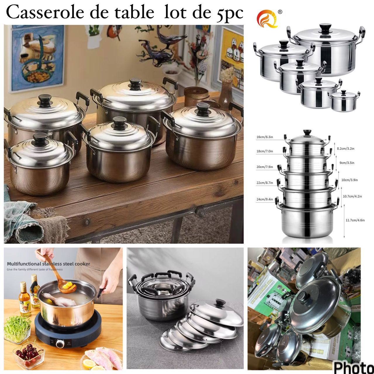 Casserole lot de 5pcs