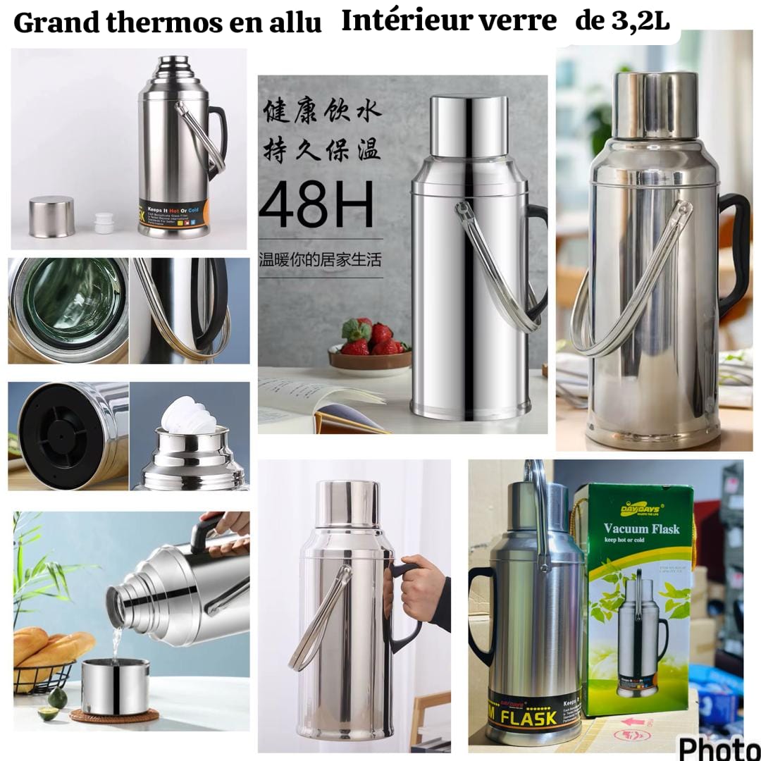 Thermos en aluminium de grande taille