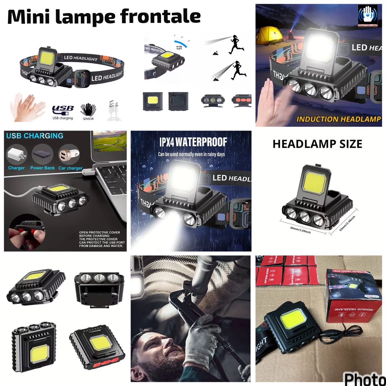 Mini lampe frontale